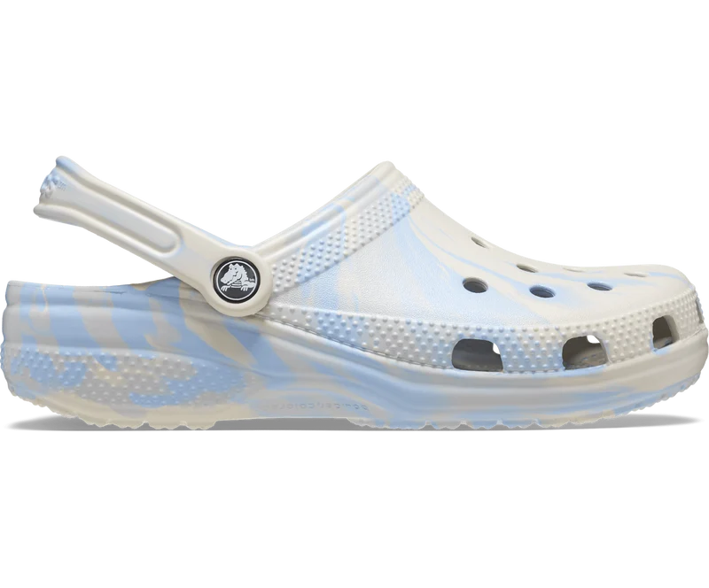 Crocs Klassischer Unisex-Clog aus Marmor – Blauer Calcit