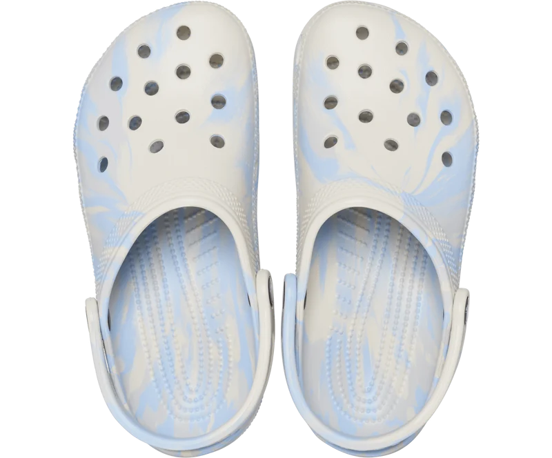 Crocs Klassischer Unisex-Clog aus Marmor – Blauer Calcit