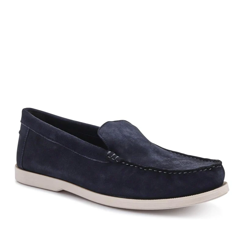 Casual Leather Loafers - SAKM41013 / 327 205 - Navy