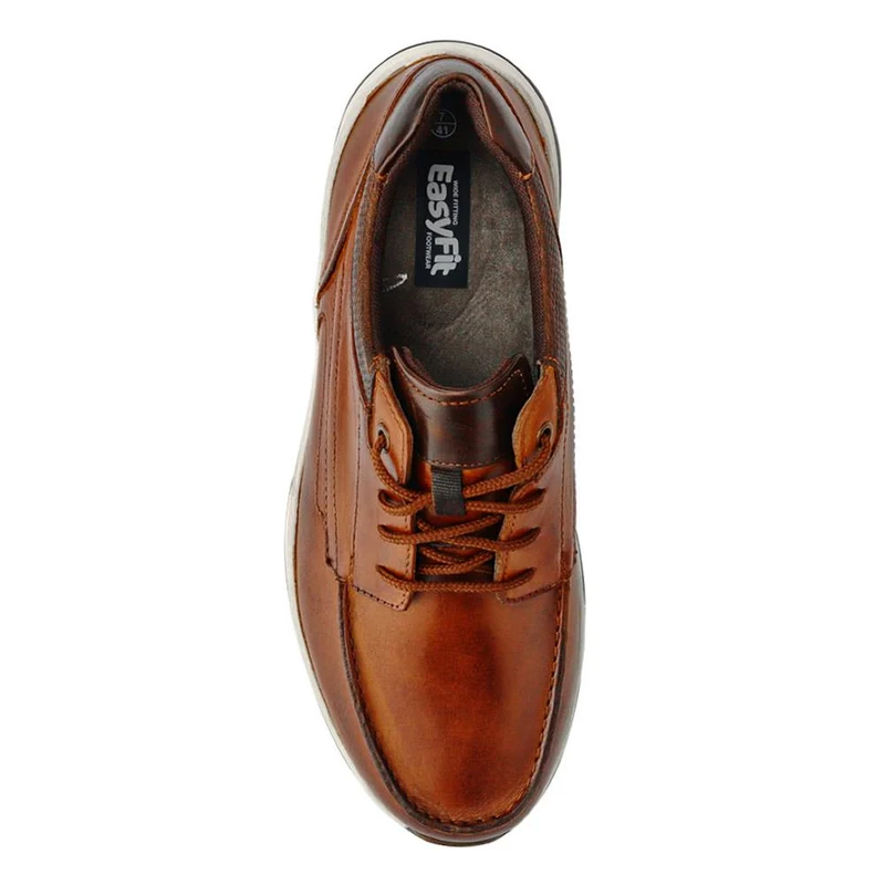 Extra-Wide Leather Casual Shoes - KRISTOPH / 326 962 - Cognac
