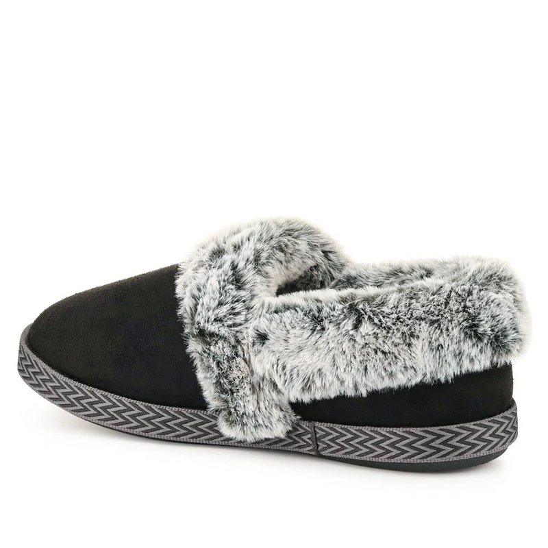 Warm-Lined Memory Foam Slippers - QING40038 / 326 611 - Black