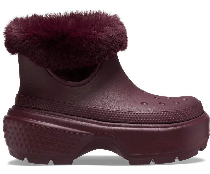 Crocs Unisex-Stiefel mit Stomp-Futter – Dark Cherry
