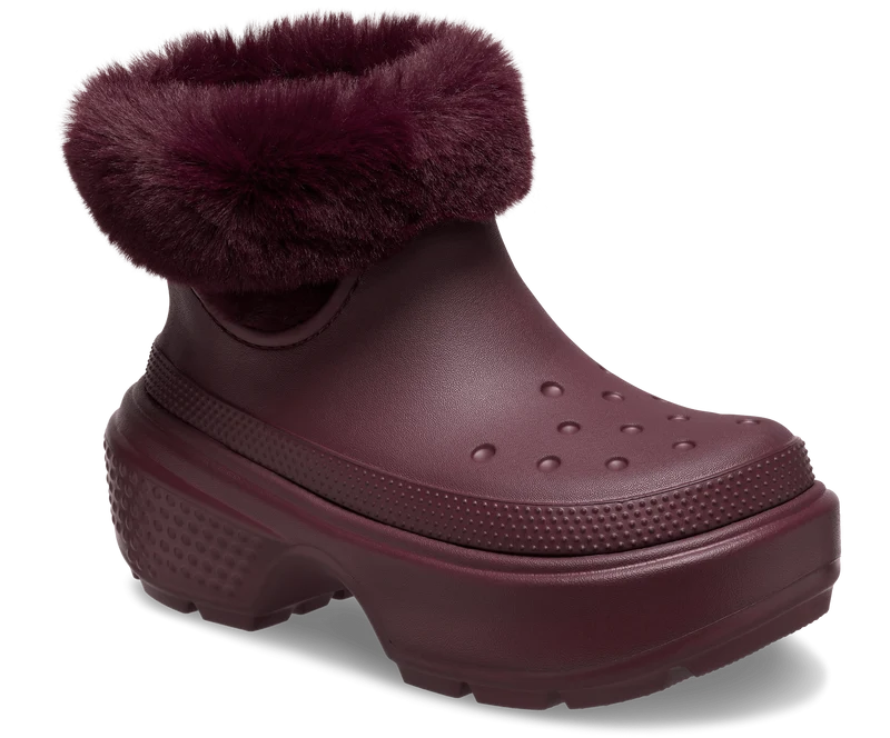 Crocs Unisex-Stiefel mit Stomp-Futter – Dark Cherry