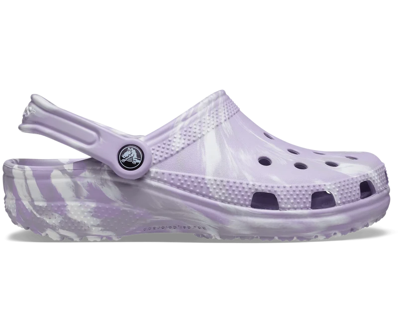 Crocs Klassischer Unisex-Marmor-Clog – Lavendel
