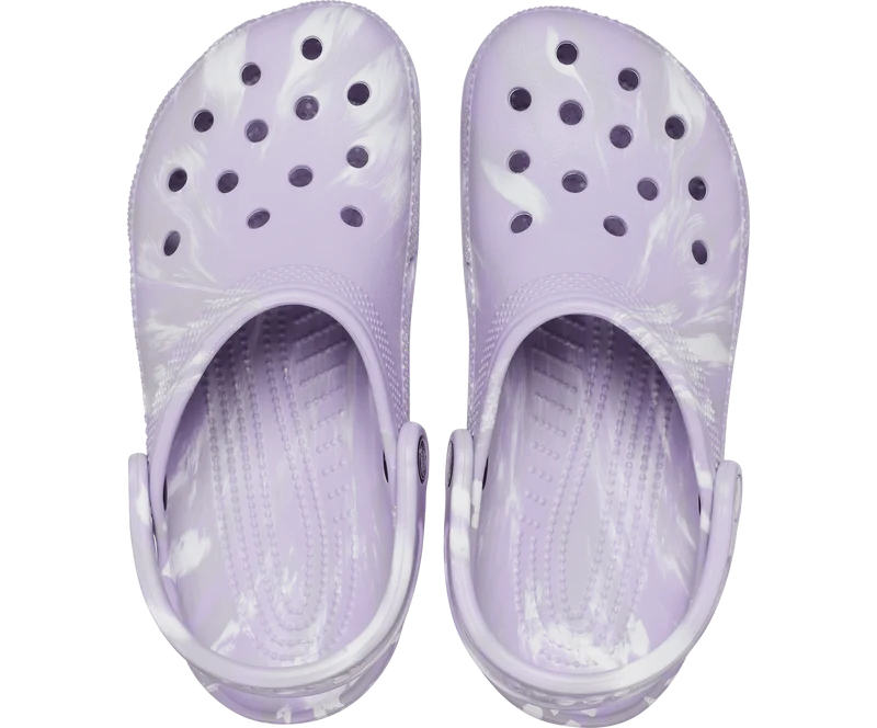 Crocs Klassischer Unisex-Marmor-Clog – Lavendel