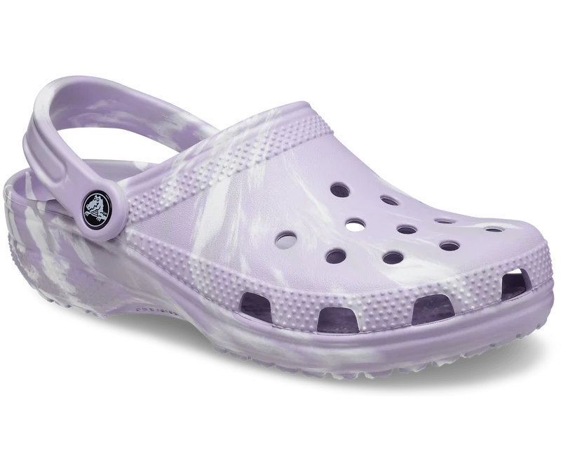 Crocs Klassischer Unisex-Marmor-Clog – Lavendel