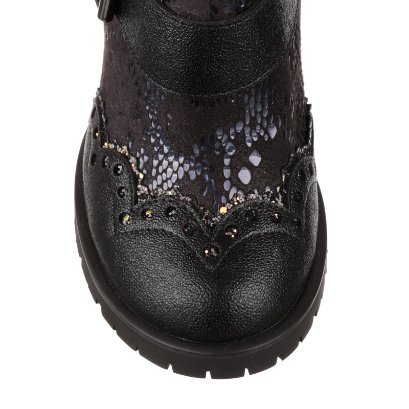 Irregular Choice Womens Buckle Babe Stiefeletten - Schwarz