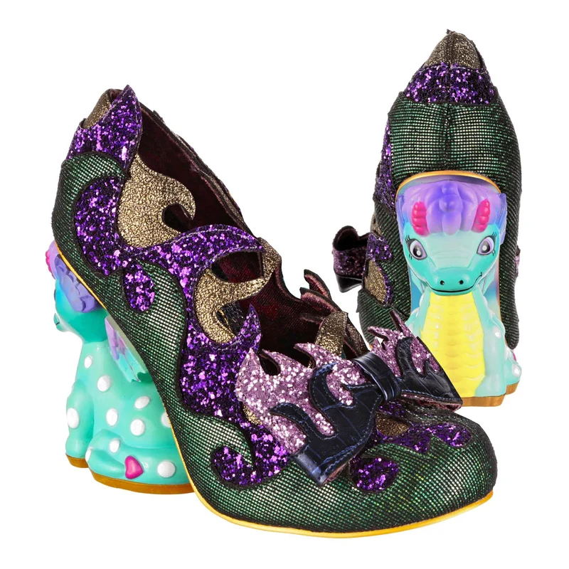 Irregular Choice High Heels von Dragons & Fire Dragon Lair für Damen – Grün