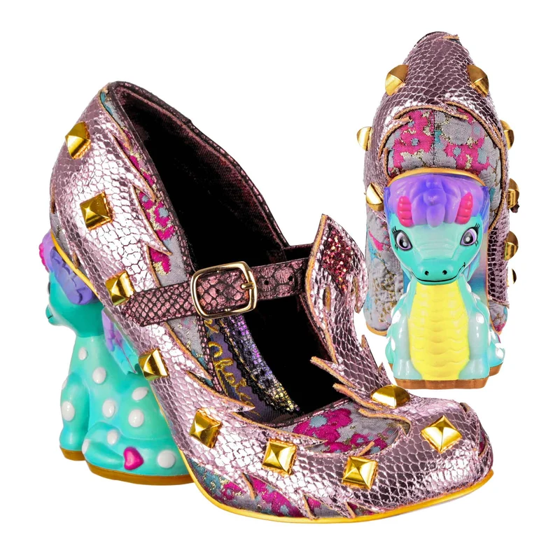 Irregular Choice Damen High Heels „Dragons & Fire Flail Tail“ – Rose