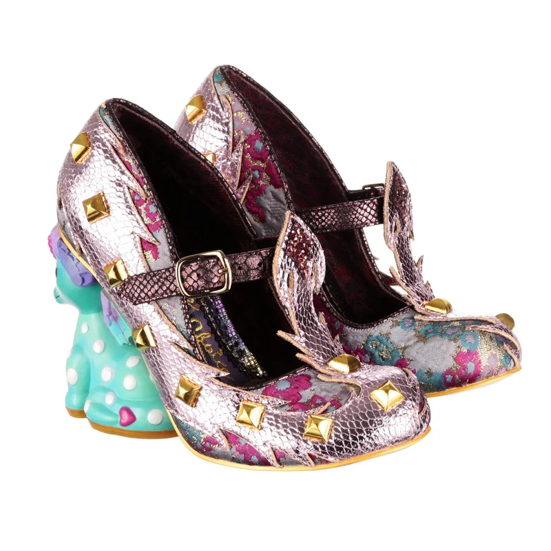 Irregular Choice Damen High Heels „Dragons & Fire Flail Tail“ – Rose