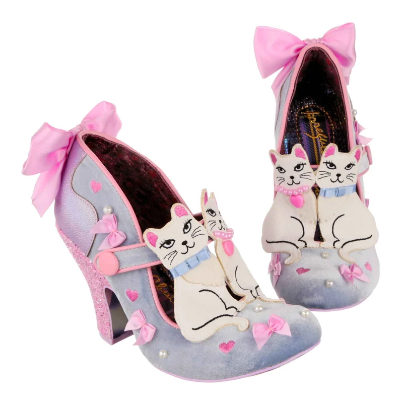 Irregular Choice High Heels mit Kitty-Schleife für Damen – Silber