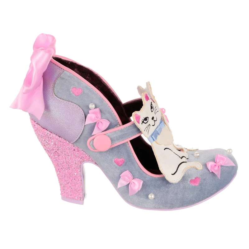 Irregular Choice High Heels mit Kitty-Schleife für Damen – Silber
