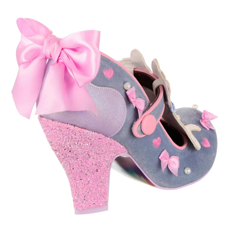 Irregular Choice High Heels mit Kitty-Schleife für Damen – Silber