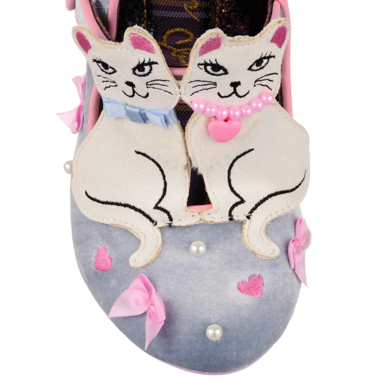 Irregular Choice High Heels mit Kitty-Schleife für Damen – Silber