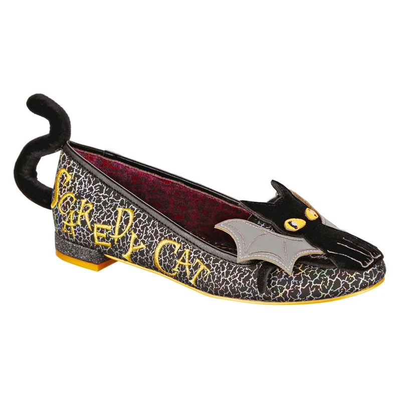Irregular Choice Halloween Scaredy Cat Flats für Damen – Schwarz
