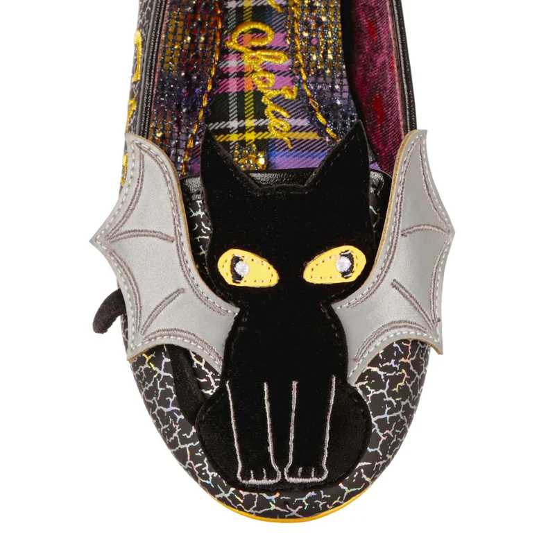 Irregular Choice Halloween Scaredy Cat Flats für Damen – Schwarz