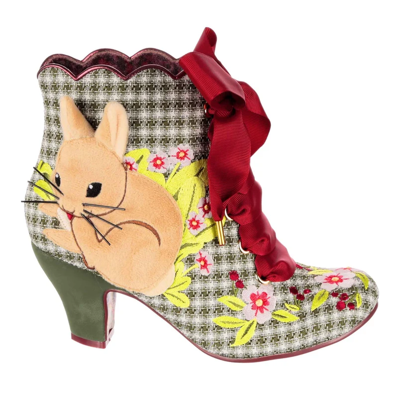 Irregular Choice Damen High Heels mit Hasenschleife – Grün
