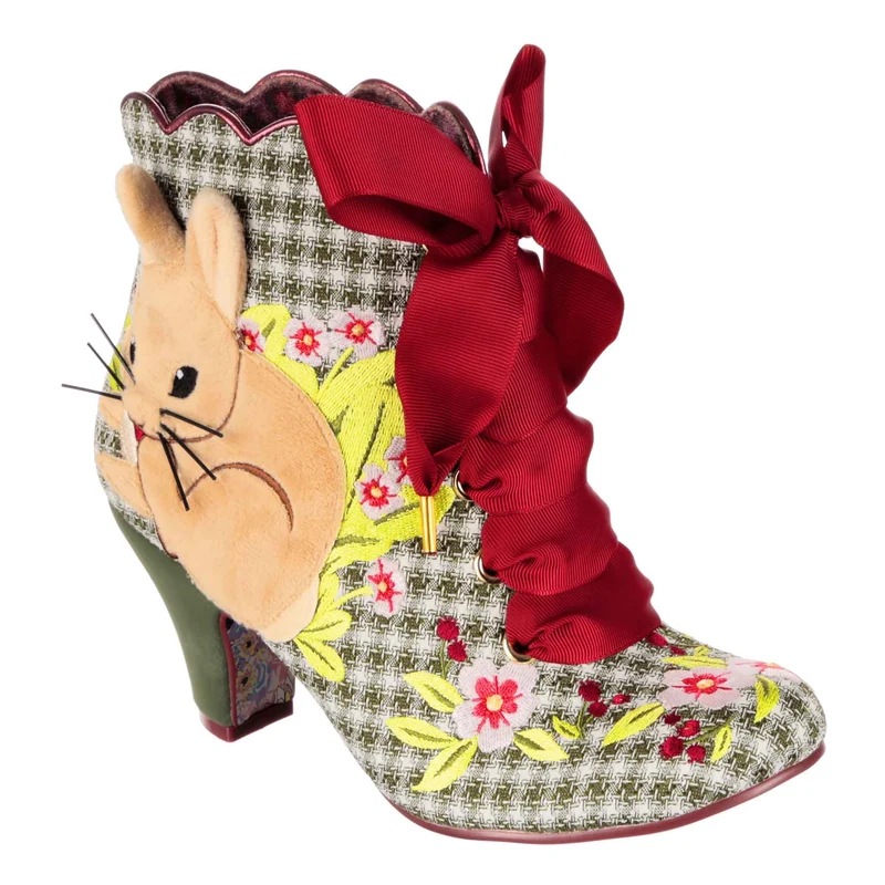 Irregular Choice Damen High Heels mit Hasenschleife – Grün