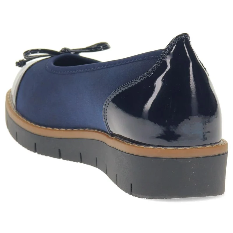 Wide Fit Bow-Detailed Pumps - WBINS40245 / 326 526 - Navy-Navy Patent