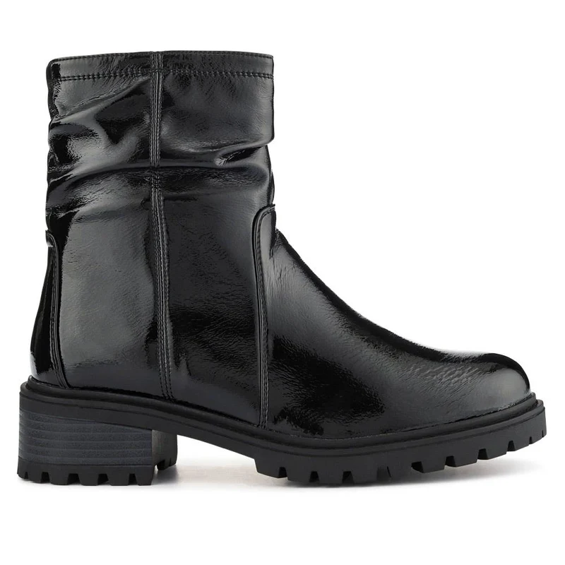 Smart Chunky Sole Ankle Boots - WBINS40241 / 326 518 - Black Patent