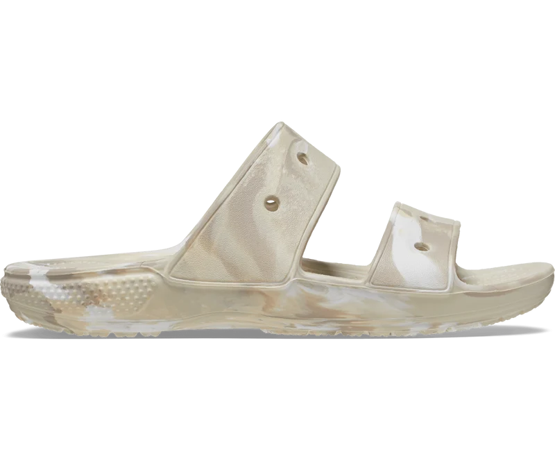 Crocs Klassische marmorierte Unisex-Sandale – Knochen