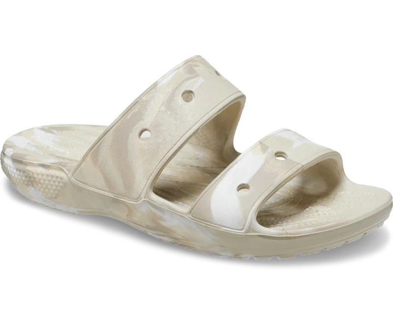 Crocs Klassische marmorierte Unisex-Sandale – Knochen
