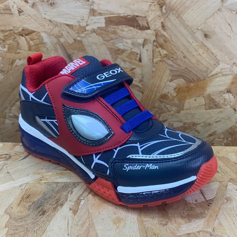 Geox Kinder Marvel Spiderman Leuchtende Turnschuhe – Royal / Rot