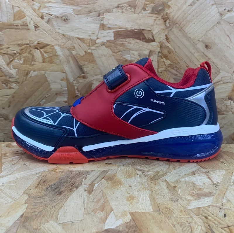 Geox Kinder Marvel Spiderman Leuchtende Turnschuhe – Royal / Rot