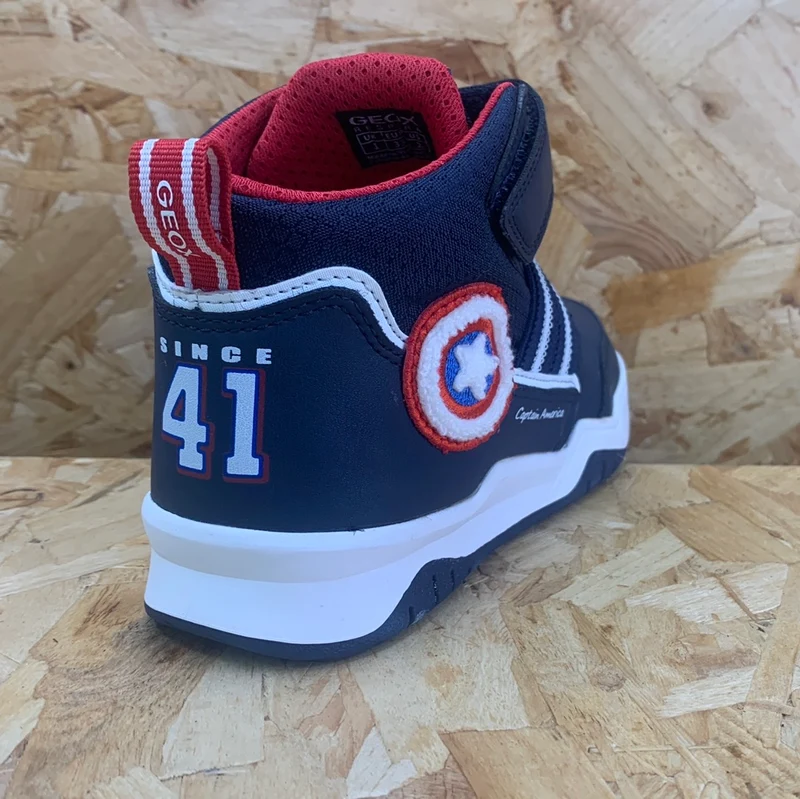 Geox Kinder Marvel Captain America High-Top-Trainer – Marineblau/Rot