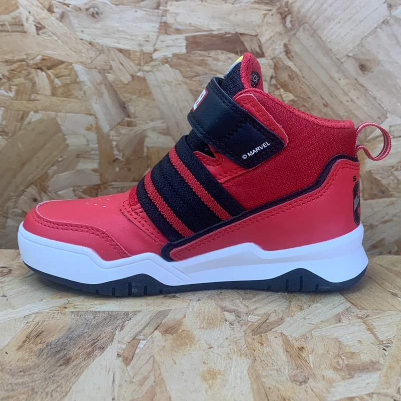 Geox Kinder Marvel Iron Man High-Top-Sneaker – Rot/Schwarz
