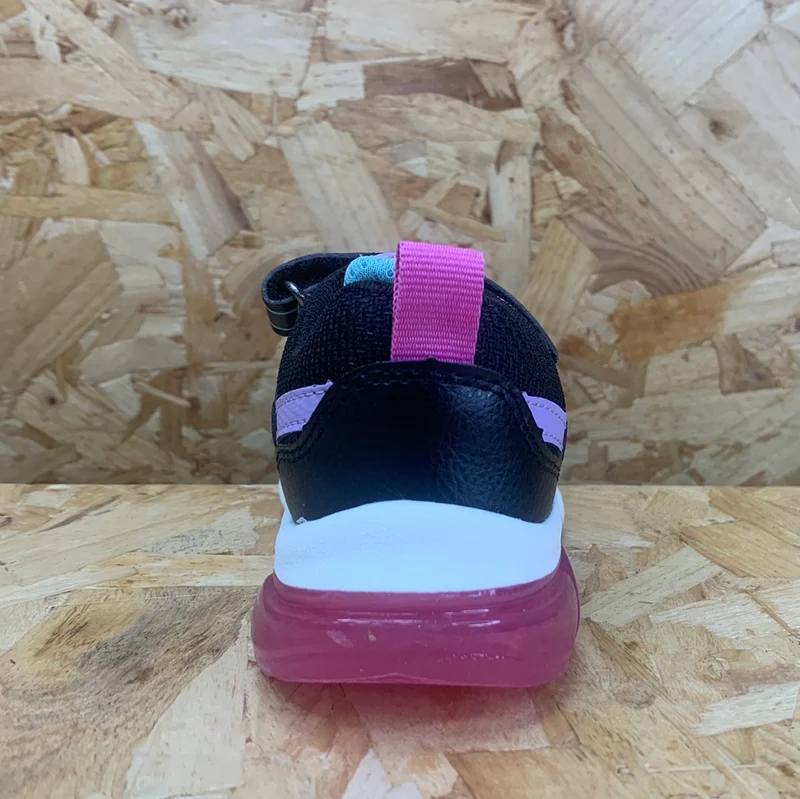 Geox Ciberdron Light Up Sneakers für Kinder – Schwarz / Fuchsia