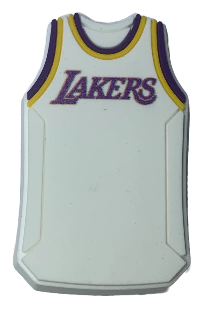 Crocs Jibbitz NBA Los Angeles Lakers Anhänger aus weißem Trikot