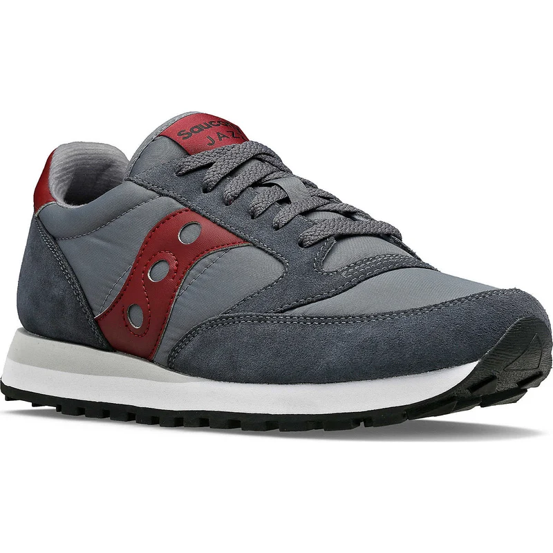 Saucony Herren-Jazz-Original-Trainer – Grau/Dunkelrot