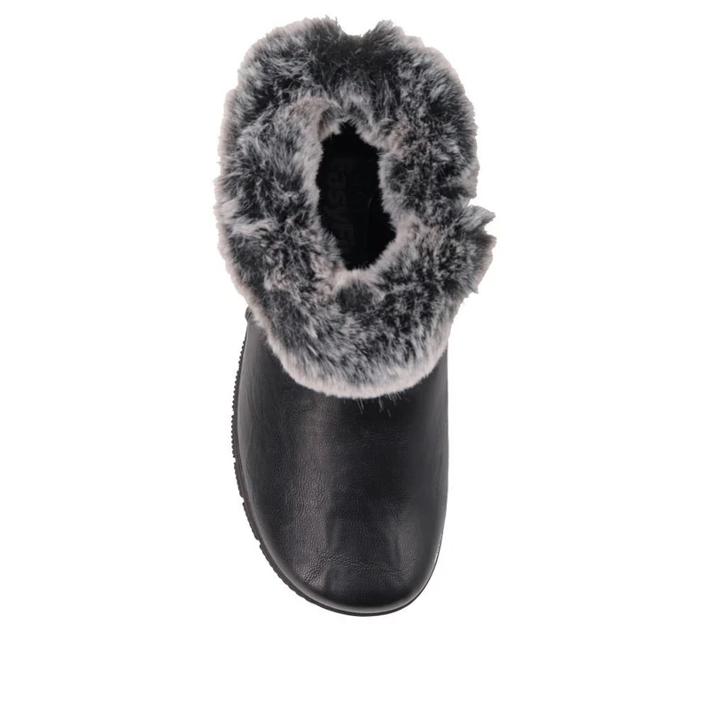 Extra-Wide Faux-Fur Cuff Ankle Boots - BELL / 326 119 - Black