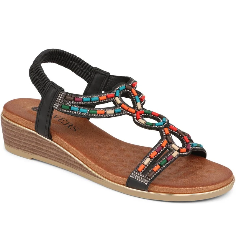 Embellished Wedge Sandals - BAIZH39071 / 325 102