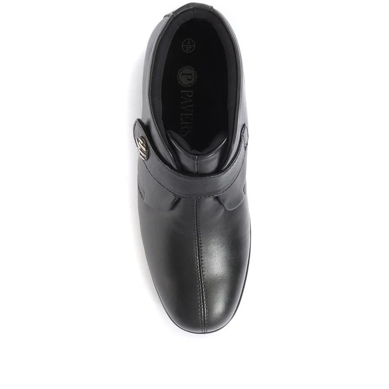 Leather Ankle Boots - KF28026 / 313 332 - Black