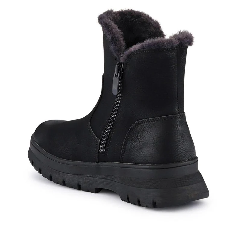 Faux-Fur-Lined Ankle Boots - SUPRE40013 / 326 256 - Black
