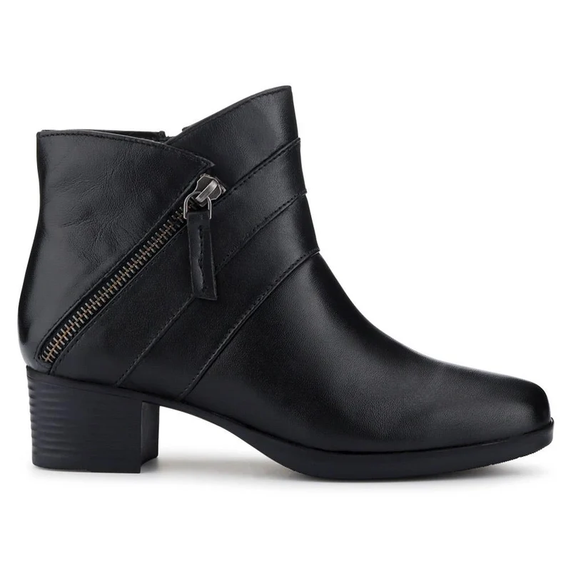 Wide-Fit Breathable Leather Boots - NAP40005 / 326 238 - Black