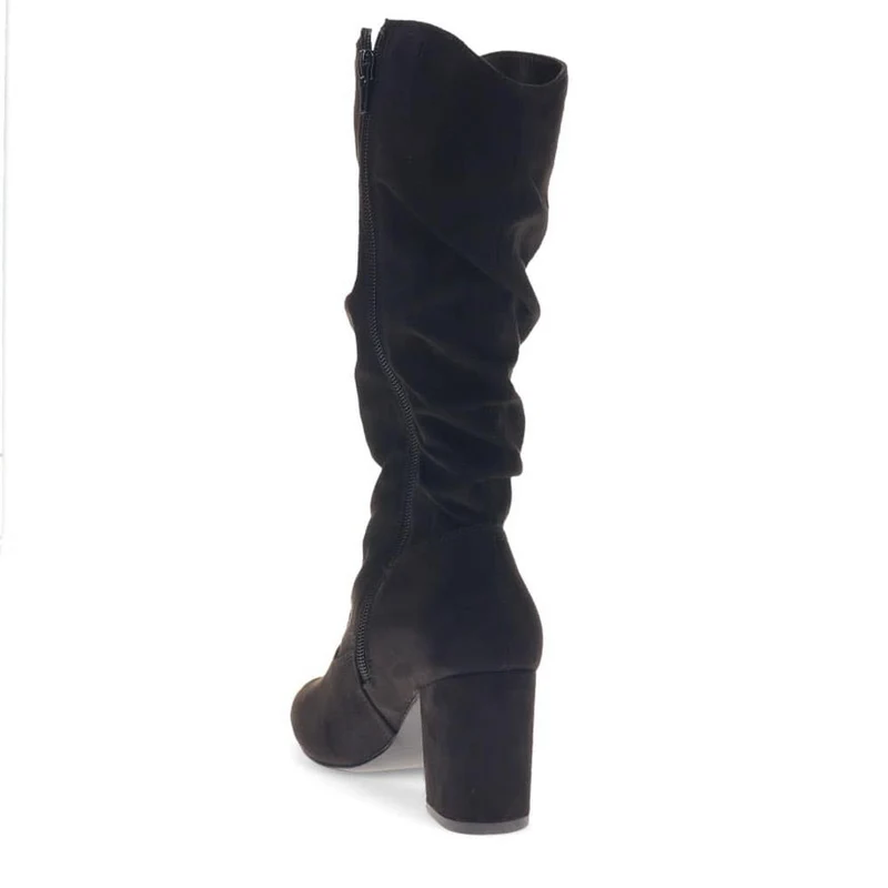 Block-Heeled Smart Long Boots - PLAN40003 / 326 235 - Black