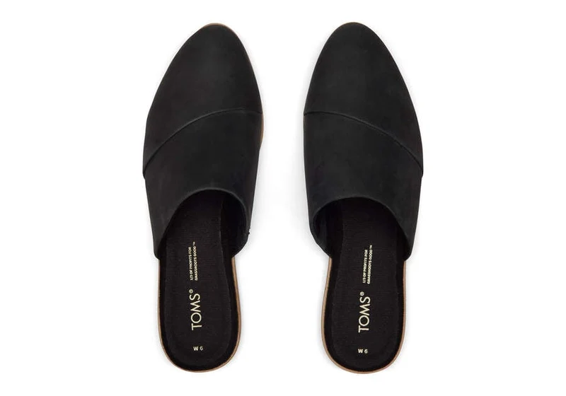 TOMS Flache Schuhe aus Jadeleder für Damen - Schwarz