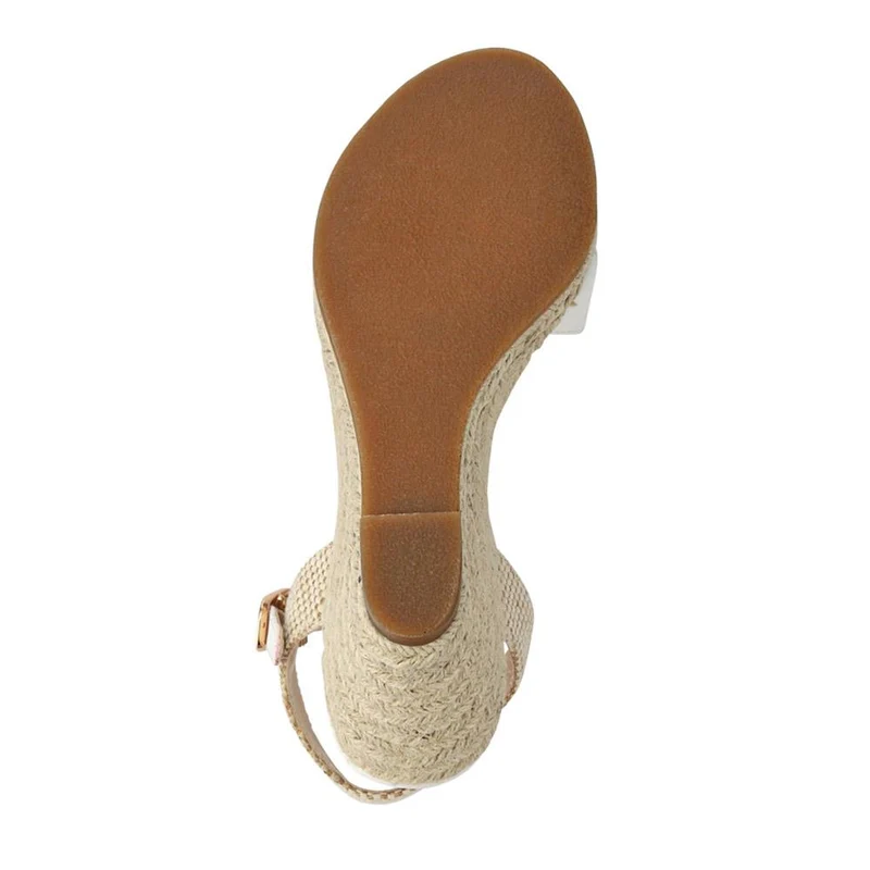 Buckled Wedge-Heel Espadrilles - WBINS41049 / 327 270 - White