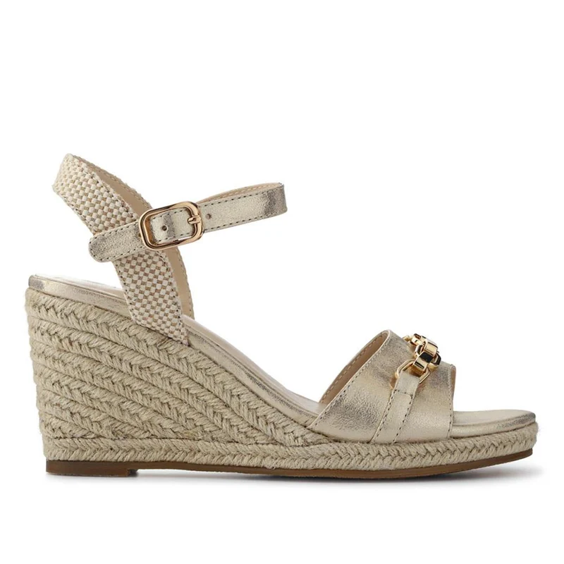 Buckled Wedge-Heel Espadrilles - WBINS41049 / 327 270 - Gold