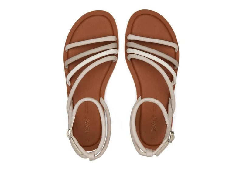 TOMS Willa Ledersandale für Damen – Weiß