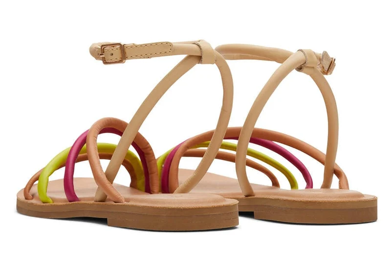 TOMS Willa Ledersandale für Damen – Honigbeige