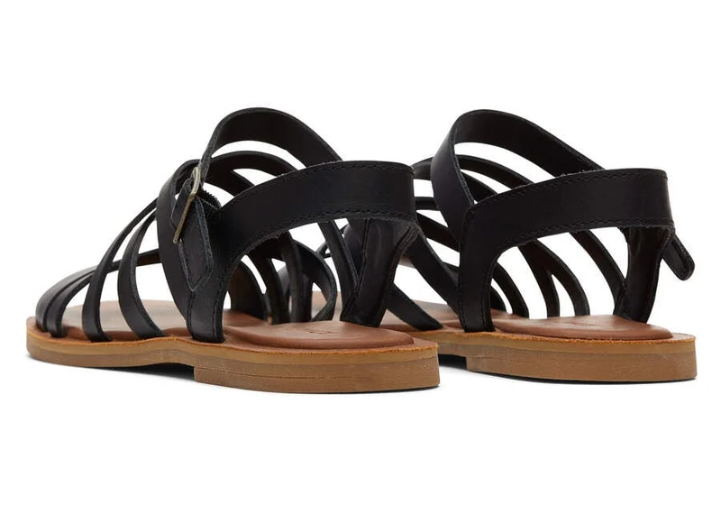 TOMS Damen-Sandale „Sephina“ aus Leder – Schwarz