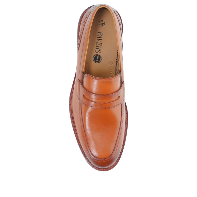 Leather Penny Slip-On Shoes - PERFO40009 / 326 144 - Tan