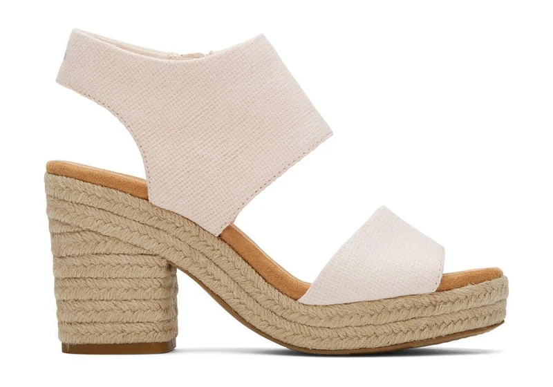 TOMS Damen-Plateausandale „Mallorca Basket Weave“ – Dusty Peach