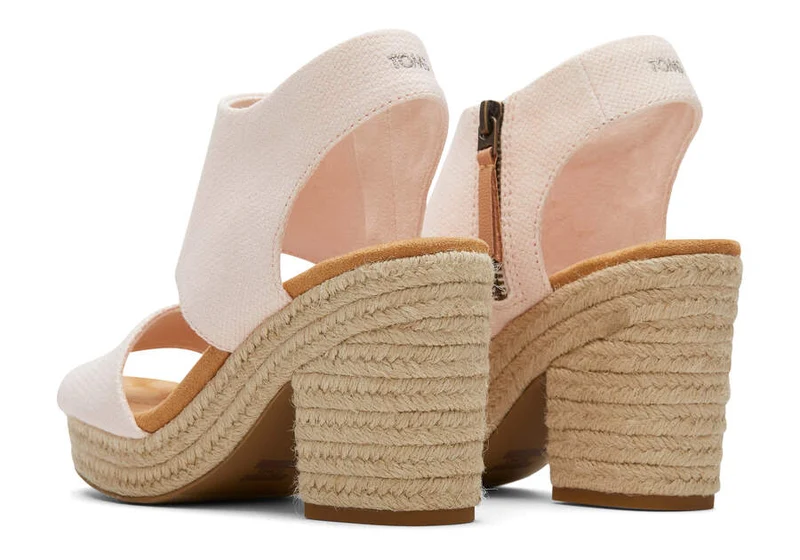 TOMS Damen-Plateausandale „Mallorca Basket Weave“ – Dusty Peach
