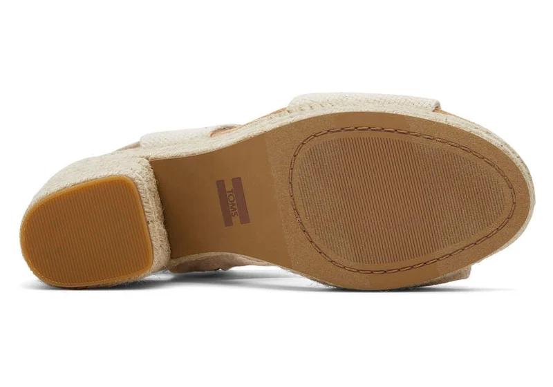 TOMS Damen-Plateausandale „Mallorca Rope Basket Weave“ – Natur