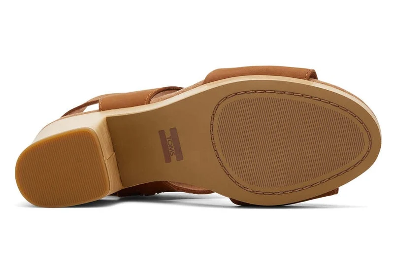 TOMS Damen-Plateausandale „Mallorca“ – Braun